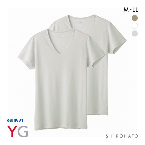 グンゼ GUNZE ワイジー YG DRY&DEO インナー Tシャツ Vネック 2枚組 YV0115A