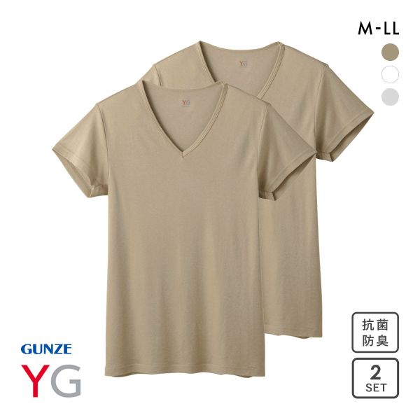 グンゼ GUNZE ワイジー YG DRY&DEO インナー Tシャツ Vネック 2枚組 YV0115A