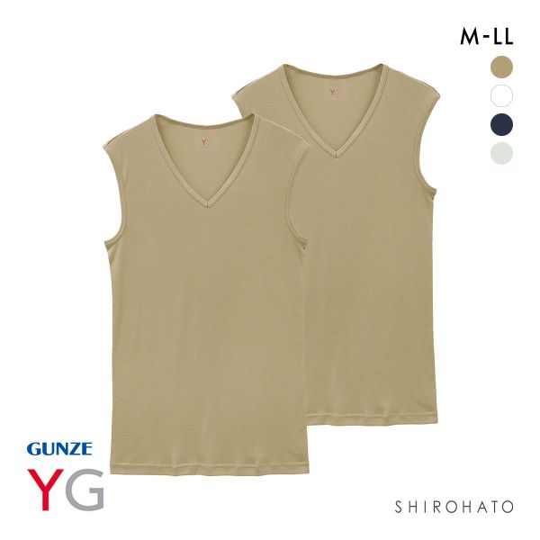 グンゼ GUNZE ワイジー YG DRY&DEO Vネック スリーブレス シャツ メンズ インナー 2枚組 YV0118A