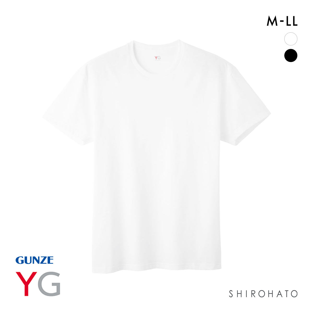 グンゼ GUNZE ワイジー YG 超速吸水 クルーネック Tシャツ メンズ インナー 綿100％(WH-ホワイト-M)