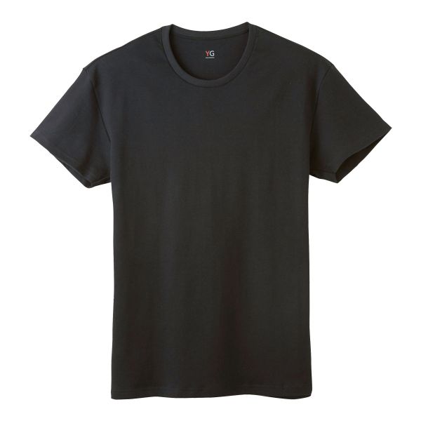 グンゼ GUNZE ワイジー YG ダブルホット クルーネック 半袖 Tシャツ メンズ インナー あったか 保温(BK-ブラック-M)