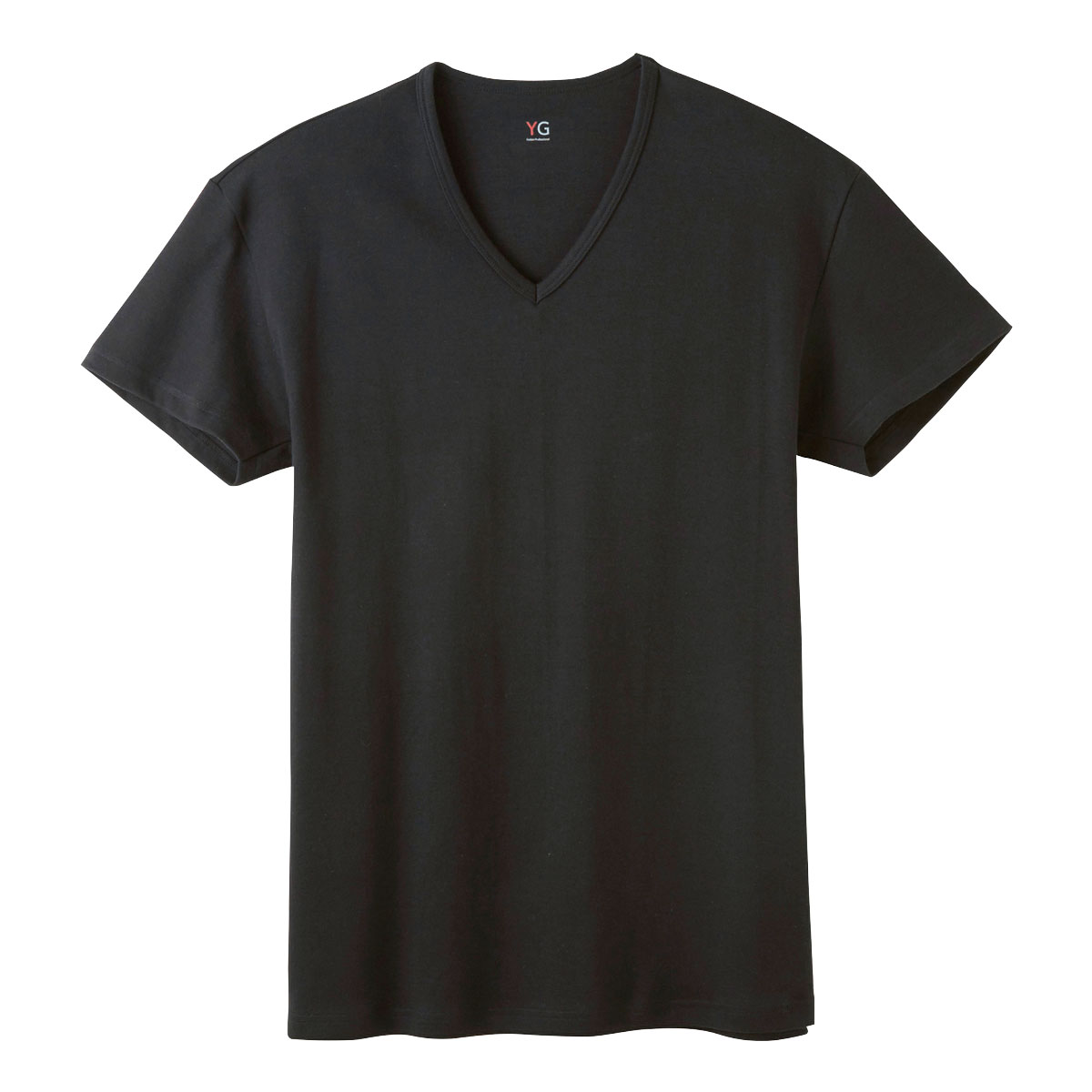 グンゼ GUNZE ワイジー YG ダブルホット Vネック 半袖 Tシャツ メンズ インナー あったか 保温(BK-ブラック-M)