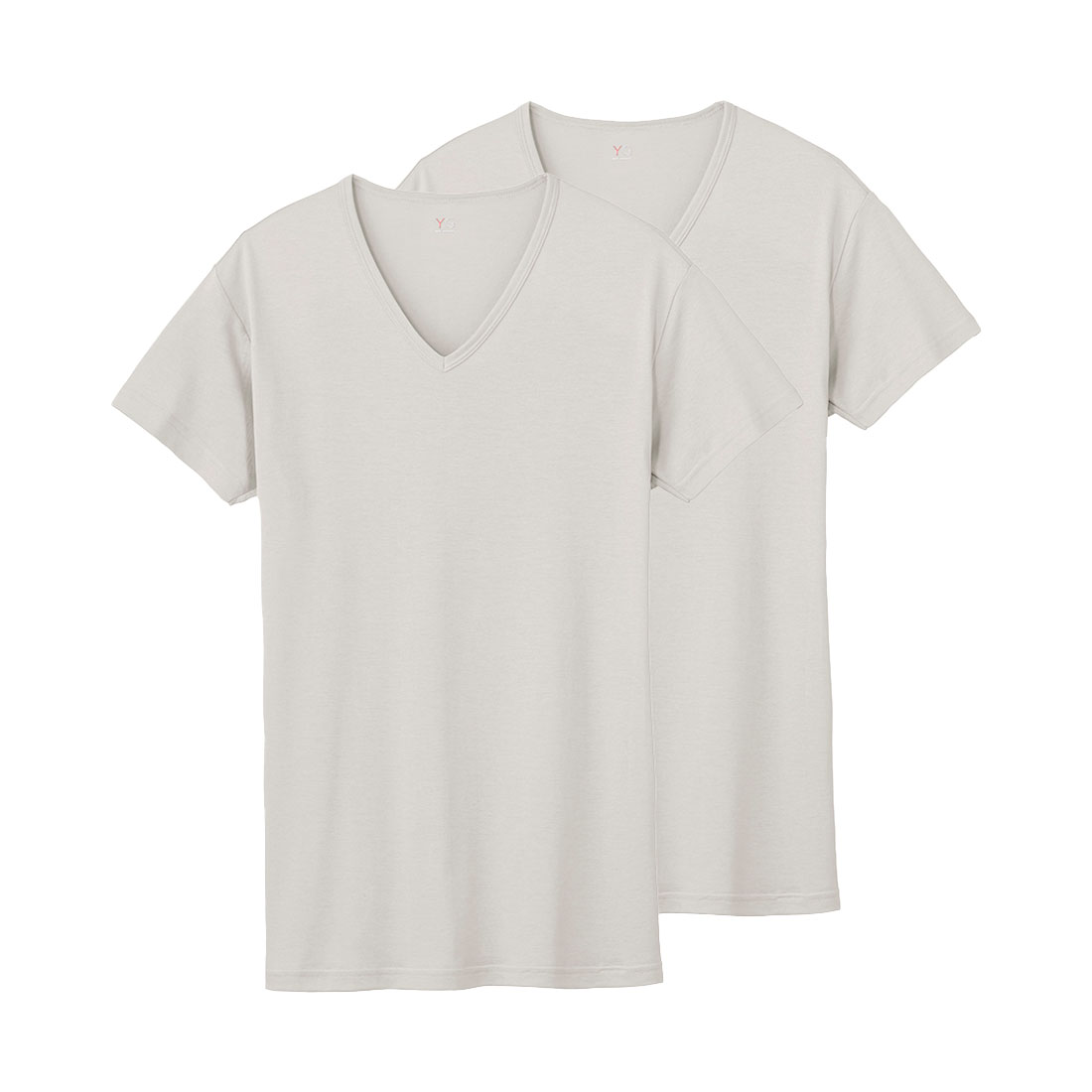 グンゼ GUNZE ワイジー YG DRY&COOL Vネック Tシャツ 2枚組 メンズ インナー 鹿の子編み クール(GY-グレー-M)