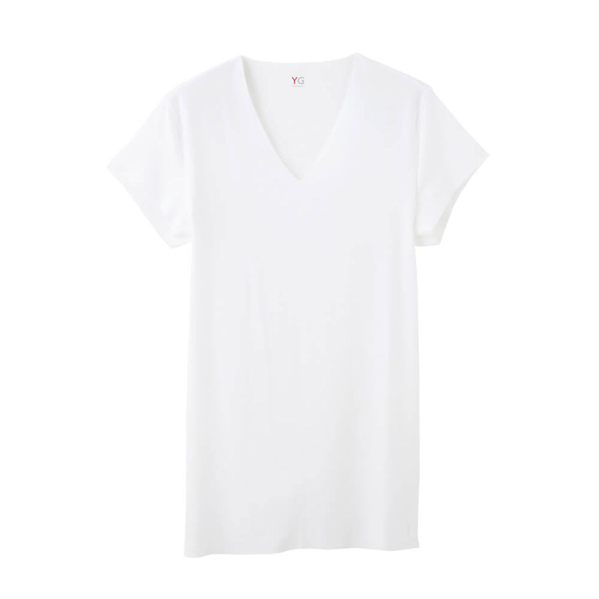 グンゼ GUNZE ワイジー YG カットオフ CUT OFF クールタイプ 脇パッド付 VネックTシャツ 短袖 深Vネック COOL(WH-ホワイト-M)