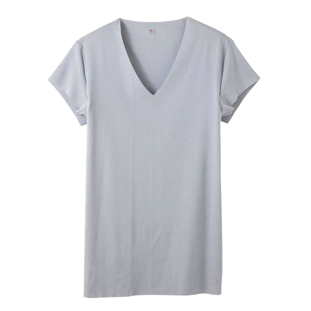 グンゼ GUNZE ワイジー YG カットオフ CUT OFF クールタイプ 脇パッド付 VネックTシャツ 短袖 深Vネック COOL(LGY-薄グレー-M)