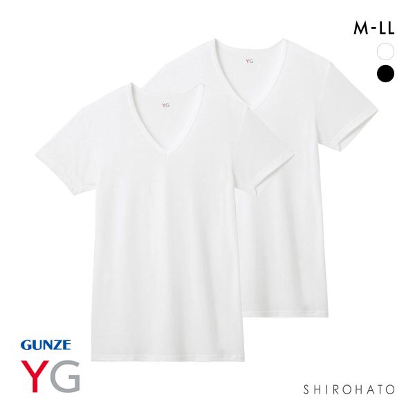 グンゼ YG ドライタッチ 鹿の子 Vネック Tシャツ 2枚セット メンズ インナー クール GUNZE ワイジー