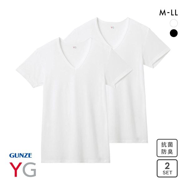 グンゼ YG ドライタッチ 鹿の子 Vネック Tシャツ 2枚セット メンズ インナー クール GUNZE ワイジー