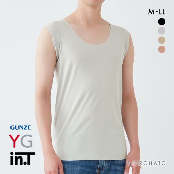 グンゼ GUNZE ワイジー YG インティー in.T タンクトップ 脇汗対策 クルーネック 後ろ丈長め 脇パッド付き