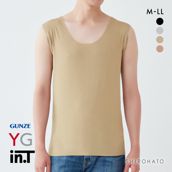 グンゼ GUNZE ワイジー YG インティー in.T タンクトップ 脇汗対策 クルーネック 後ろ丈長め 脇パッド付き