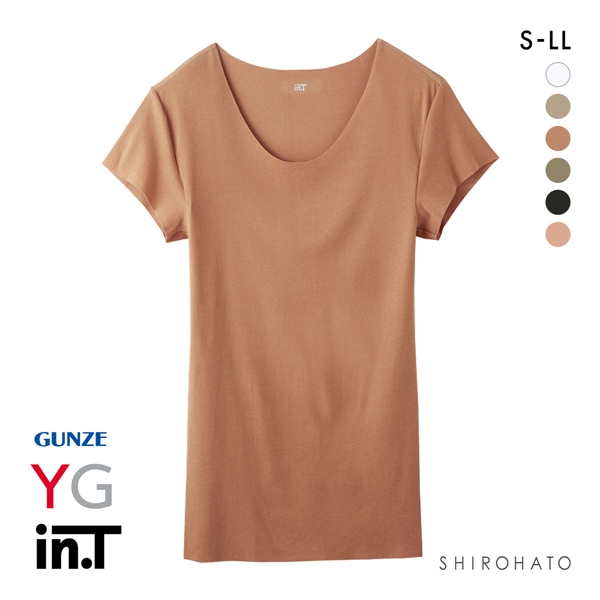 グンゼ GUNZE ワイジー YG カットオフ インティー in.T クルーネック 半袖 Tシャツ インナー 脇汗 汗取りパッド付き メンズ