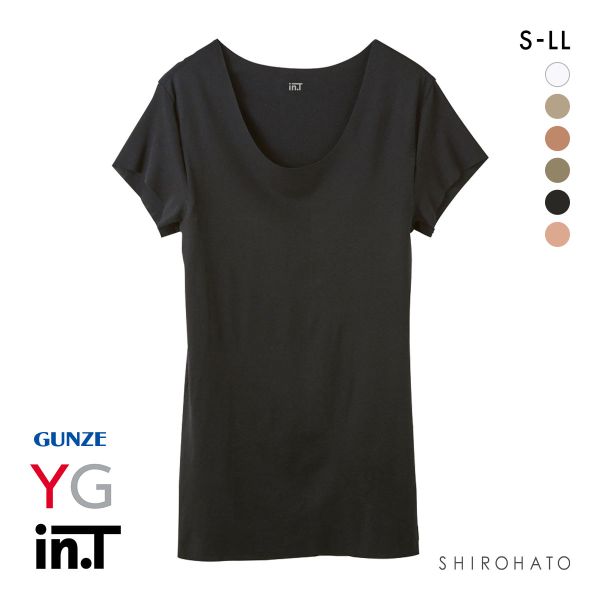 グンゼ GUNZE ワイジー YG カットオフ インティー in.T クルーネック 半袖 Tシャツ インナー 脇汗 汗取りパッド付き メンズ