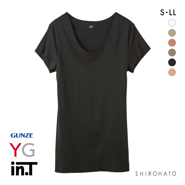 グンゼ GUNZE ワイジー YG カットオフ インティー in.T クルーネック 半袖 Tシャツ インナー 脇汗 汗取りパッド付き メンズ