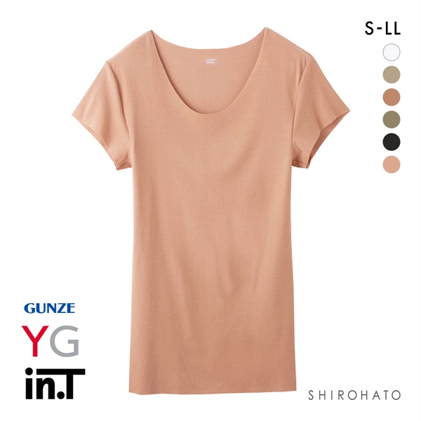 グンゼ GUNZE ワイジー YG カットオフ インティー in.T クルーネック 半袖 Tシャツ インナー 脇汗 汗取りパッド付き メンズ