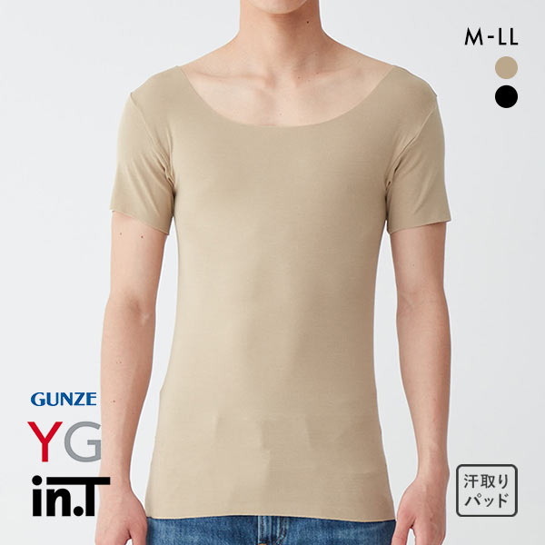 グンゼ GUNZE ワイジー YG インティー in.T ボートネック対応 3分袖シャツ メンズ 汗取りインナー 脇汗対策