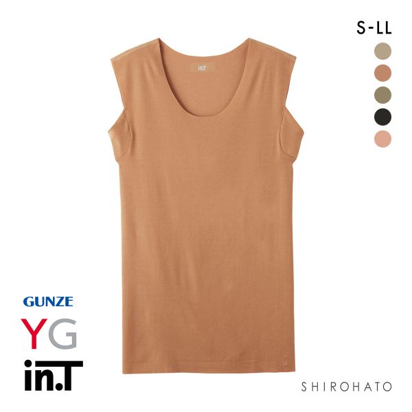 グンゼ GUNZE ワイジー YG インティー in.T タンクトップ 汗取りインナー 脇汗対策 クルーネック カットオフ スリーブレス