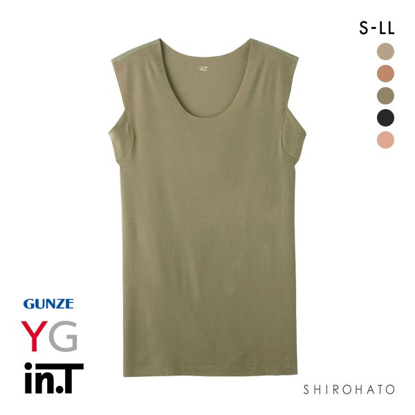 グンゼ GUNZE ワイジー YG インティー in.T タンクトップ 汗取りインナー 脇汗対策 クルーネック カットオフ スリーブレス