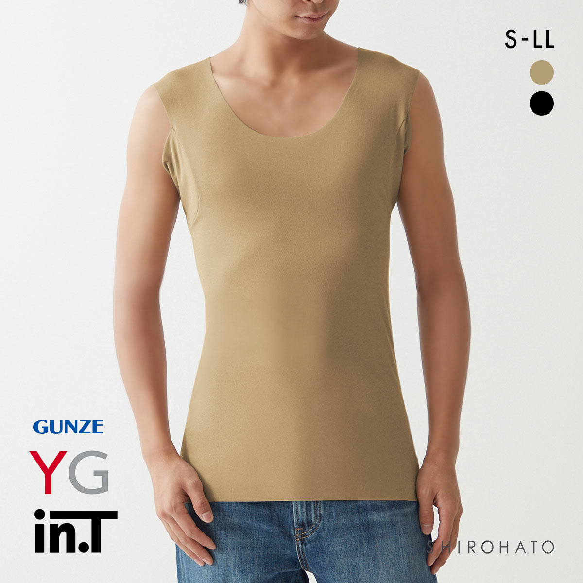 グンゼ GUNZE ワイジー YG インティー in.T タンクトップ 汗取りパッド強化 脇汗対策 三層構造 日本製 YV2819(BE-ベージュ-S)
