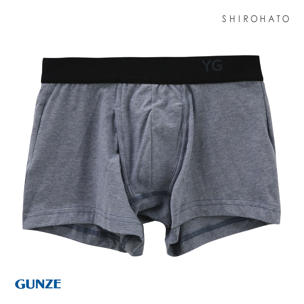 グンゼ GUNZE ワイジー YG ボクサーブリーフ メンズ スタイリッシュ前あき ぴったりめ(HNV-杢ネイビー-M)