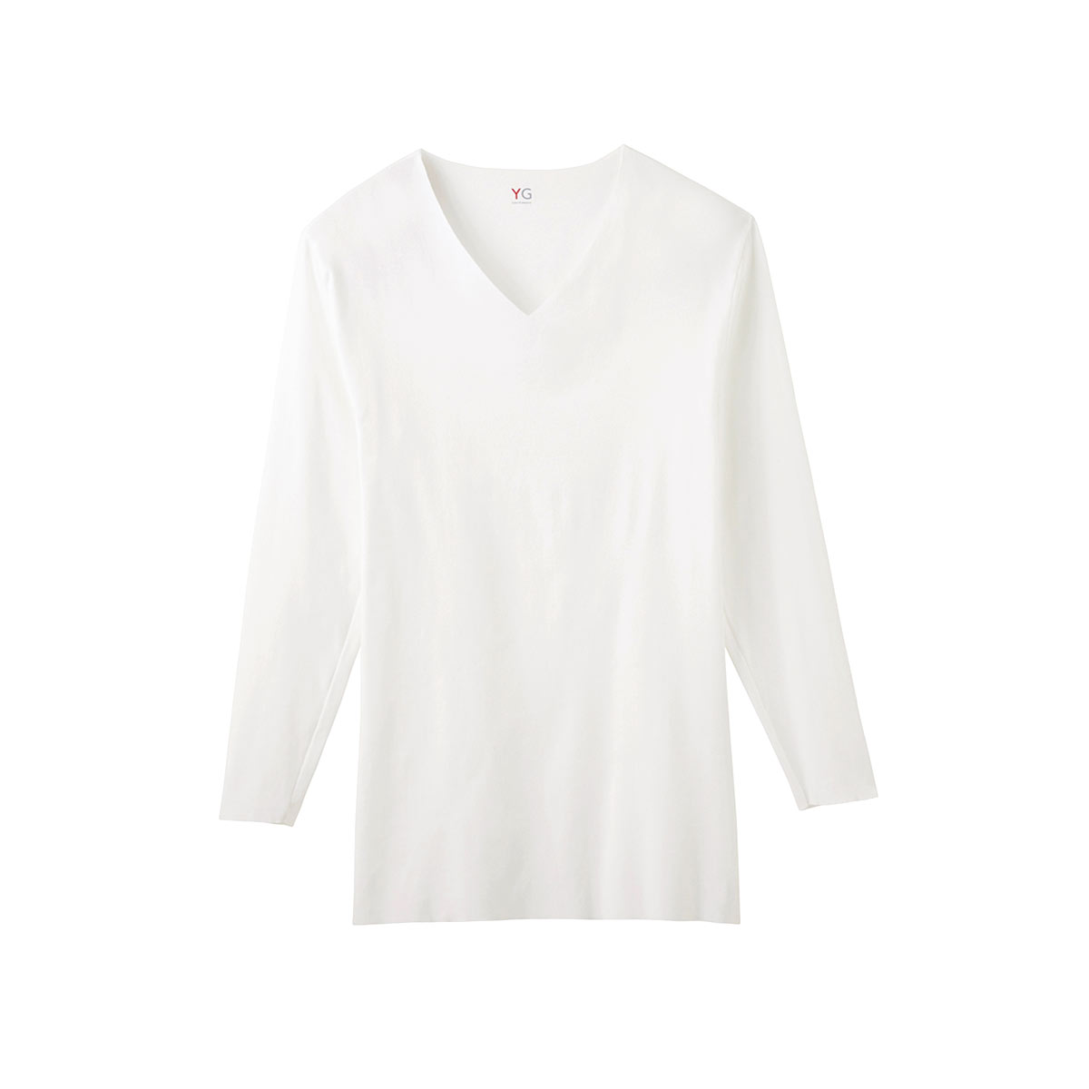 グンゼ GUNZE ワイジー YG HOT-ON COTTON ホットオンコットン 9分袖 シャツ インナー 長袖 カットオフ Vネック YV7109(WH-ホワイト-M)