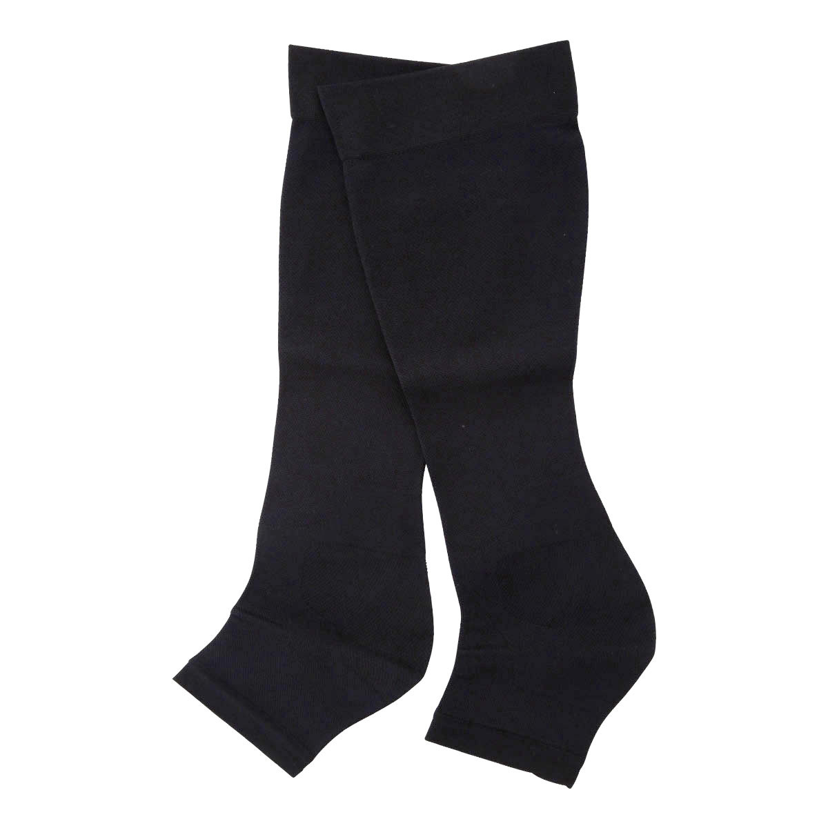 フリーフィット Free Fit おやすみ ソックス 靴下 ルームソックス ハイソックス 着圧 オープントゥ 大きいサイズ 3L-4L 5L-6L 7L-8L 日本製 制菌(BK-ブラック-3L-4L)
