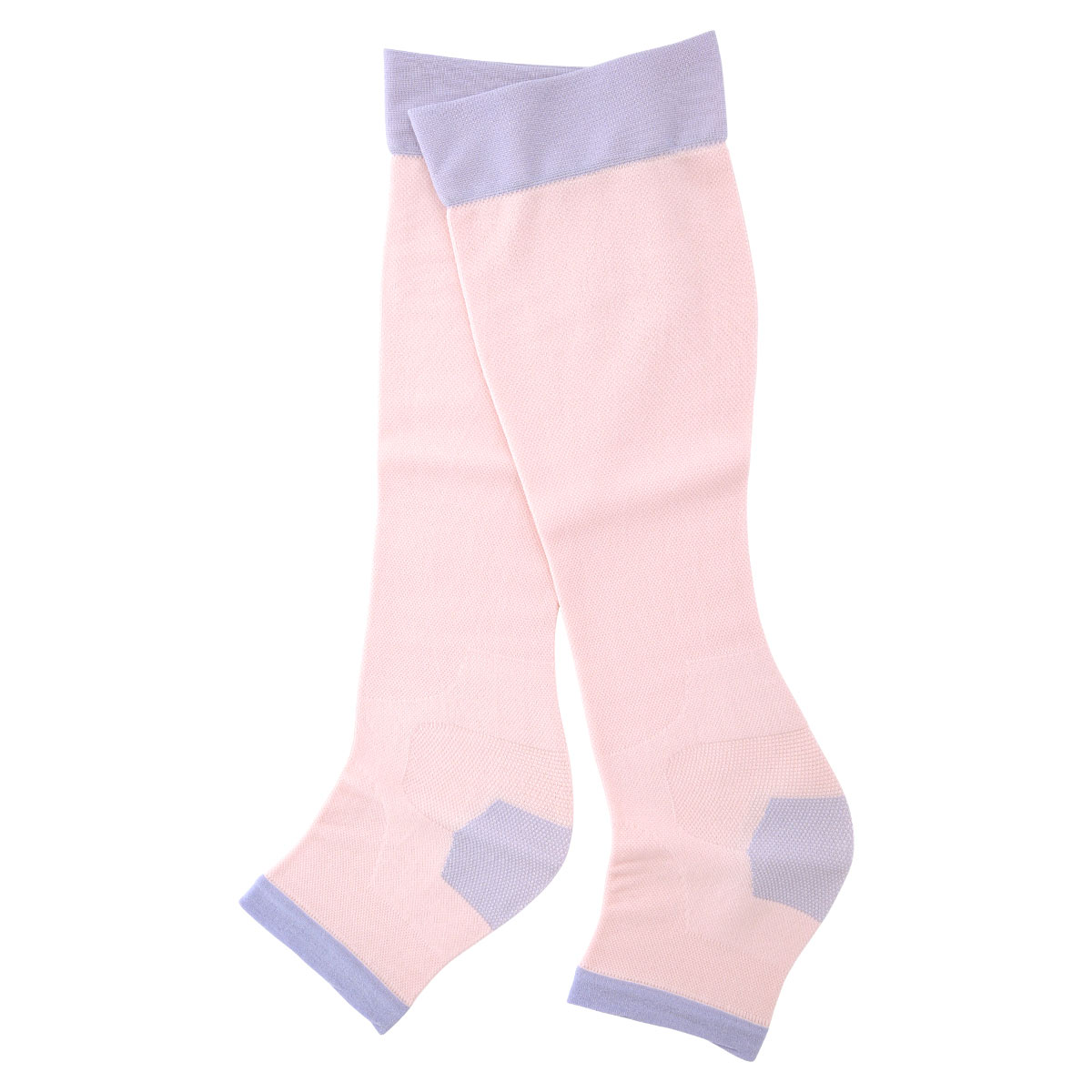 フリーフィット Free Fit おやすみ ソックス 靴下 ルームソックス ハイソックス 着圧 オープントゥ 大きいサイズ 3L-4L 5L-6L 7L-8L 日本製 制菌(PI-ピンク-3L-4L)
