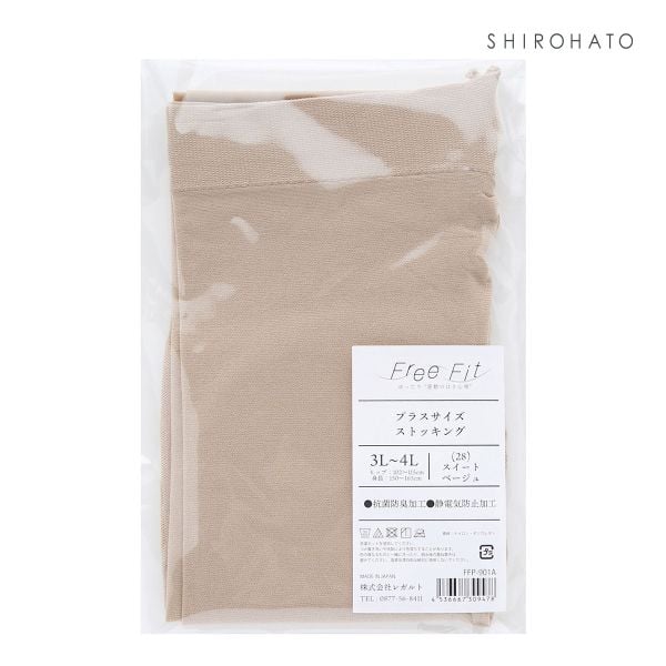 フリーフィット Free Fit ゆったり履けるストッキング のびのび設計 おなか太ももゆったり 大きいサイズ プラスサイズ 3L-8L