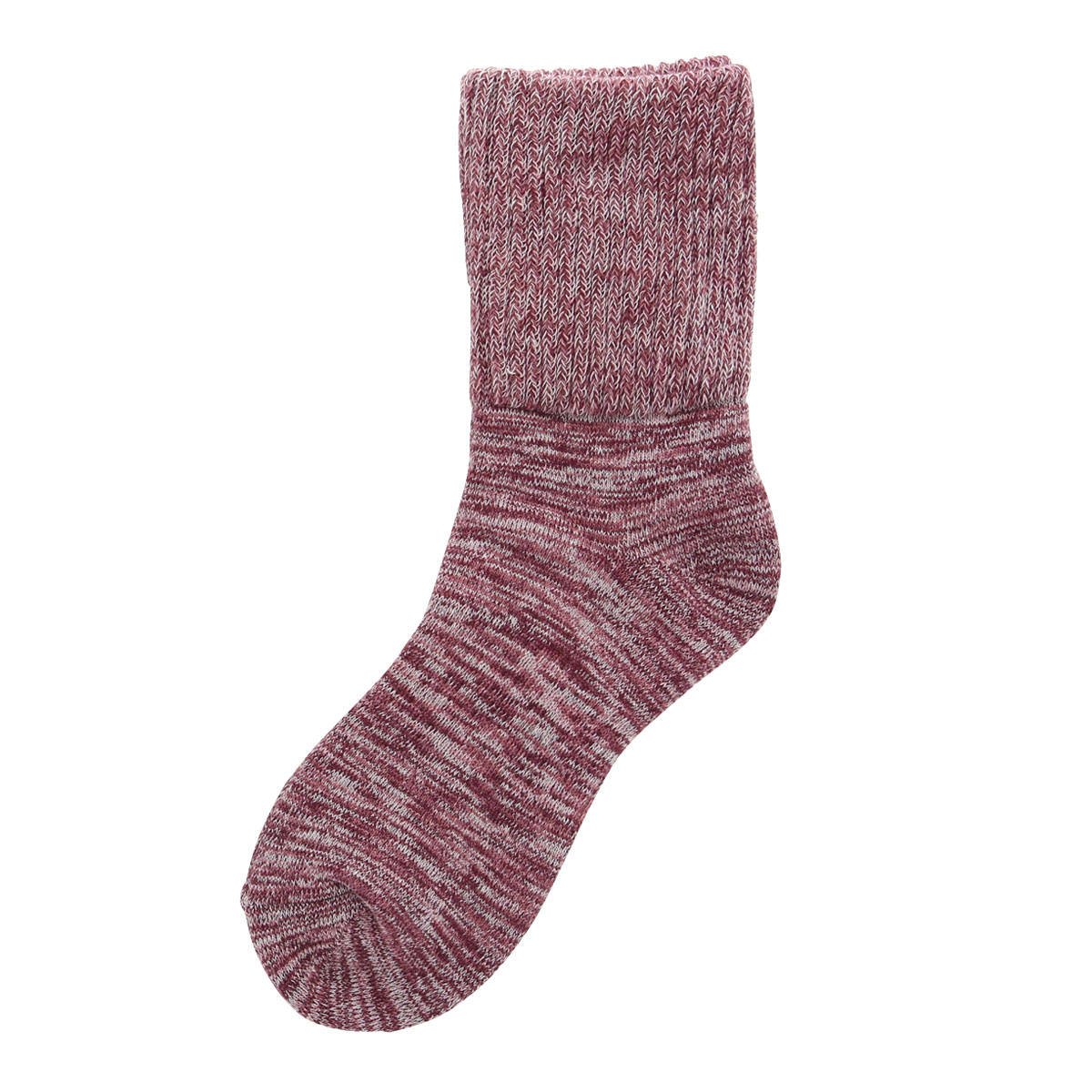 パイルソックス 靴下 ふんわり履き心地 もっちり ふかふか レディース 日本製(EN-エンジ-22-24cm)