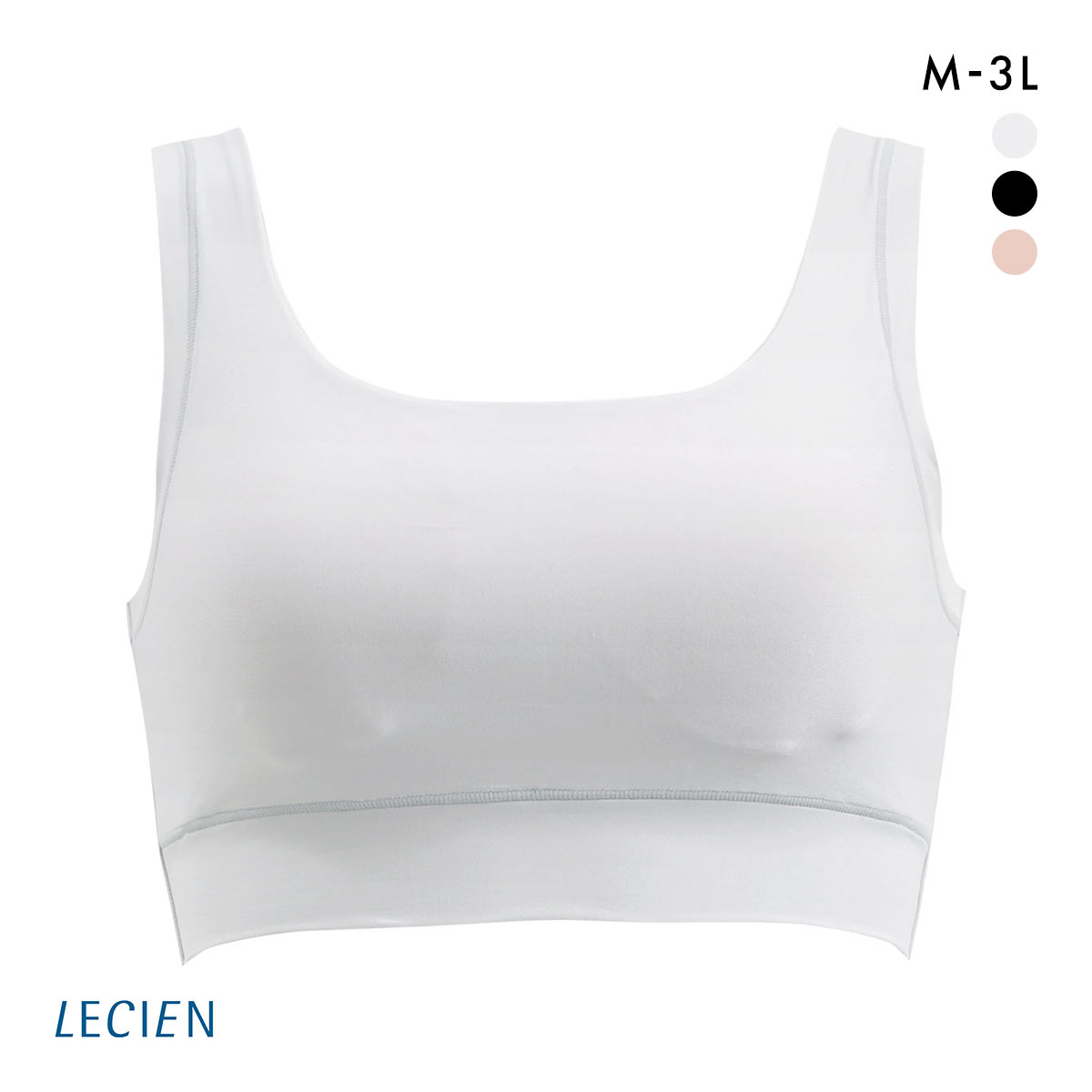 ルシアン LECIEN わたしサイズにのびてピタっ マジカルフィット ハーフトップ ブラジャー M-L LL-3L 単品 ノンワイヤー(LGY-薄グレー-M-L)