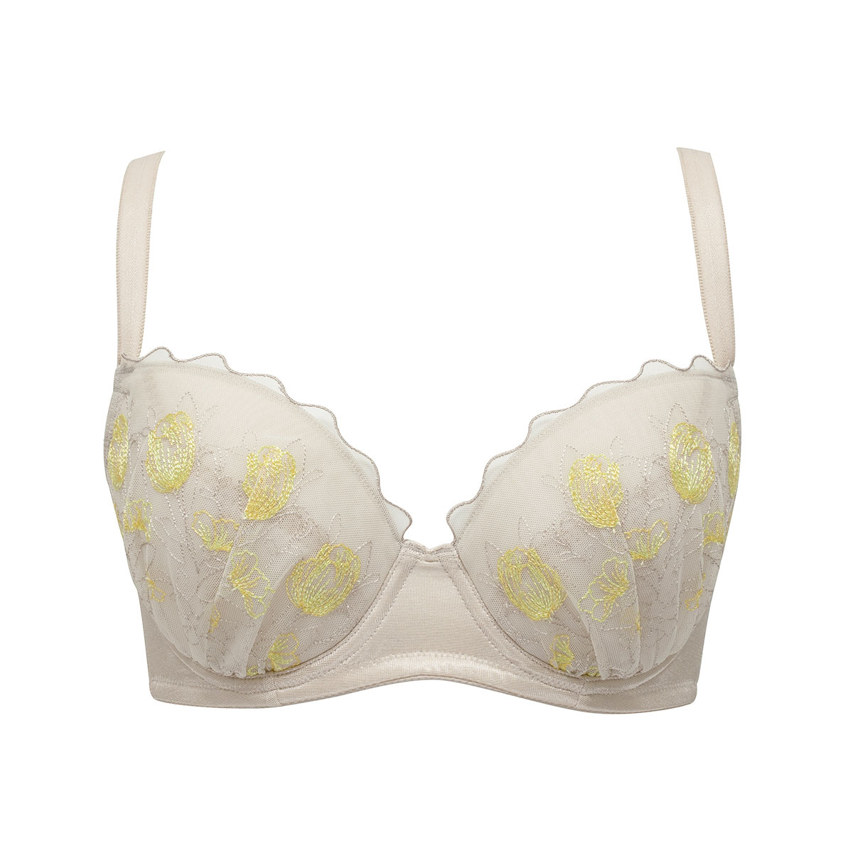 ルシアン LECIEN 大きめバスト専用 しっかり支えてすっきり脇寄せ 4/5カップ ブラジャー EFG 脇高 脇肉 大きいサイズ 単品(BE-ベージュ-E75)