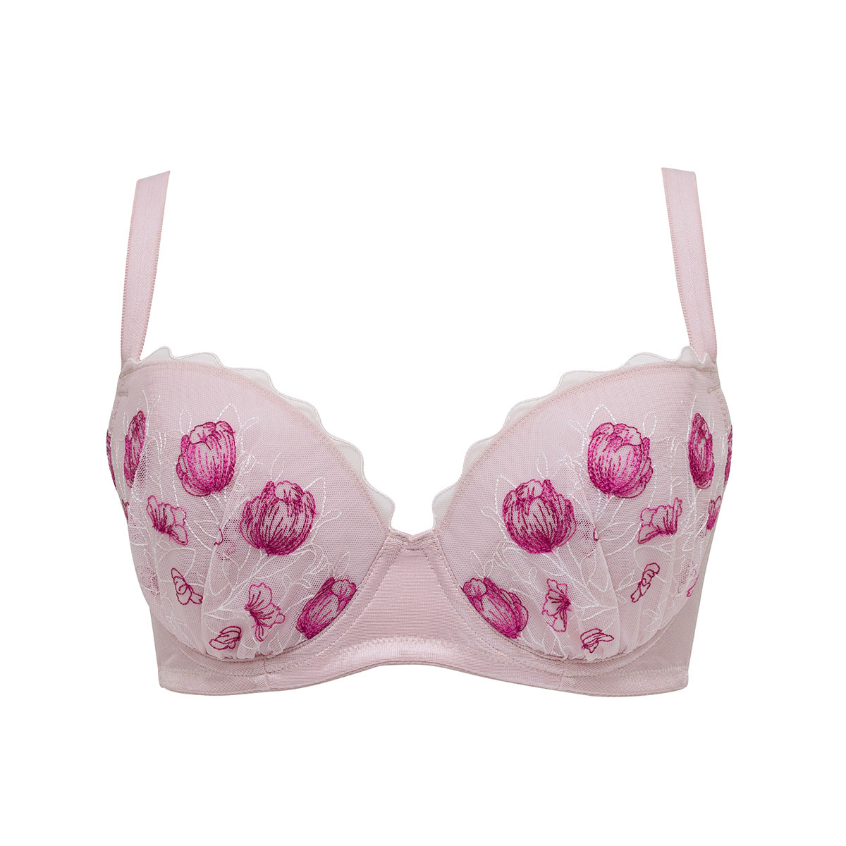 ルシアン LECIEN 大きめバスト専用 しっかり支えてすっきり脇寄せ 4/5カップ ブラジャー EFG 脇高 脇肉 大きいサイズ 単品(PI-ピンク-E75)