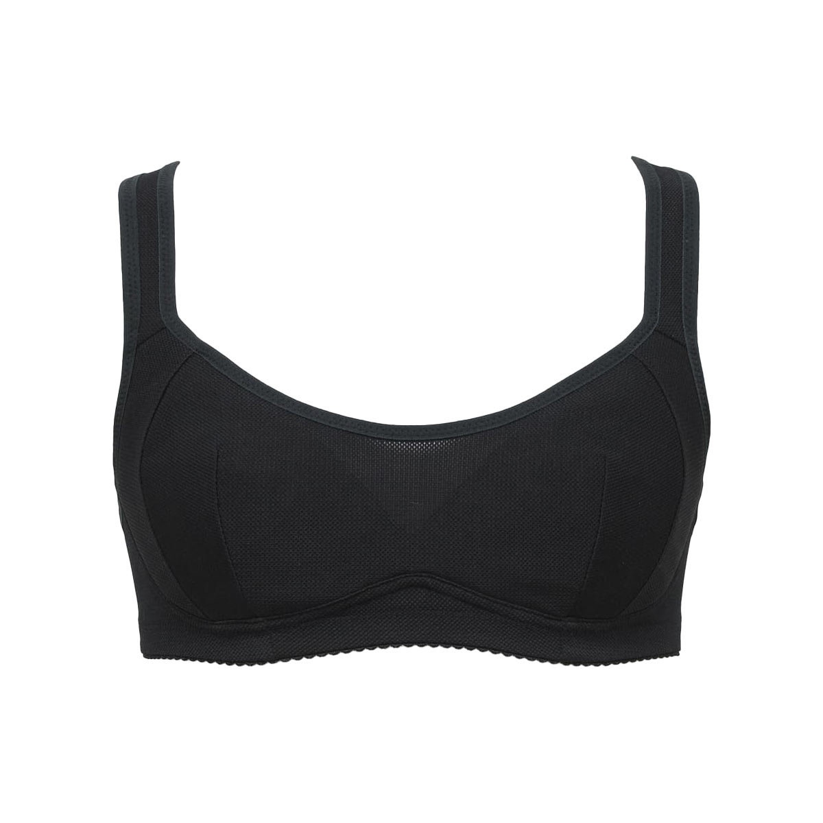 ルシアン LECIEN 部活ブラ さらさらシャッキリ ハーフトップ ブラジャー スポーツブラ キッズ ジュニア S･M･L･LL 単品(BK-ブラック-S)