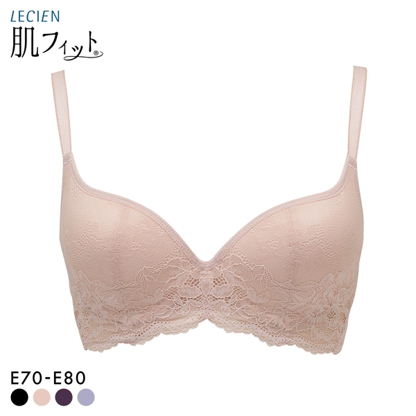 ルシアン LECIEN 肌フィット ブラジャ－ 楽ワイヤー 肌にとけこむフィット感 超ソフトワイヤー モールドブラ Eカップ 単品