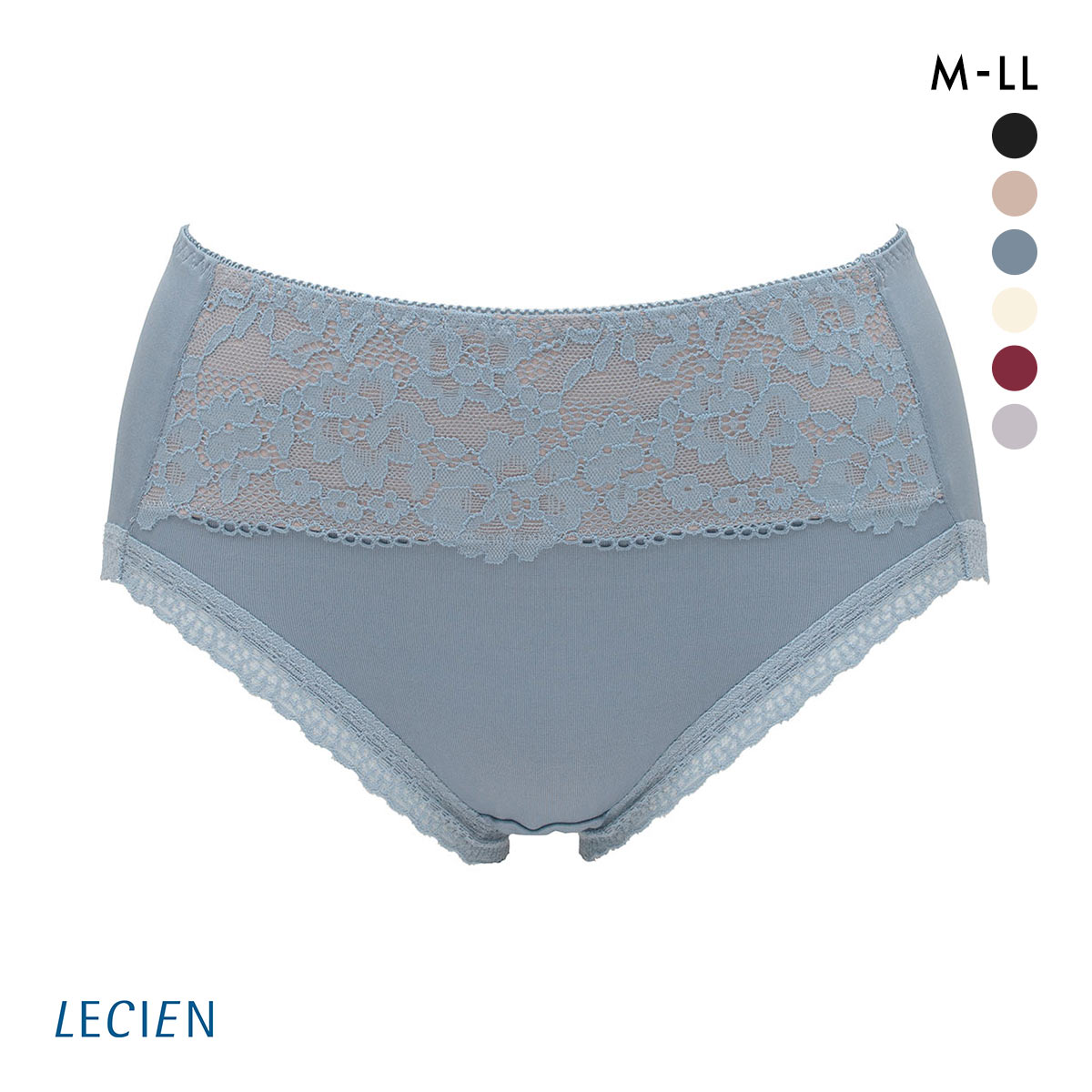 ルシアン LECIEN 肌フィット ショーツ はき込み深め スタンダード ノーマル 楽ワイヤー 肌にとけこむフィット感 M L LL(BGY-ブルーグレー-M)