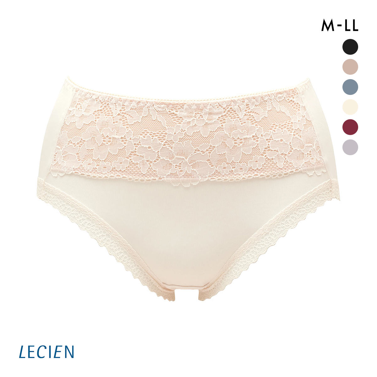 ルシアン LECIEN 肌フィット ショーツ はき込み深め スタンダード ノーマル 楽ワイヤー 肌にとけこむフィット感 M L LL(VL-バニラ-M)