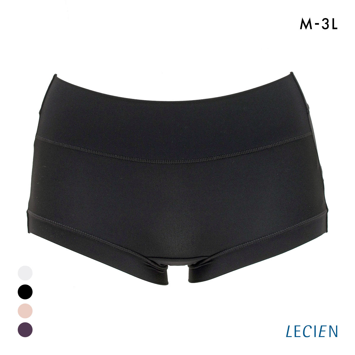 ルシアン LECIEN マジカルフィット 一分丈　ショーツ わたしサイズにのびてピタっ M-L LL-3L 単品(BK-ブラック-M-L)