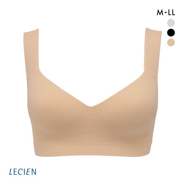 ルシアン 細くみせるインナー メッシュ カップ付 ハーフトップ Daily Liner M L LL 大きいサイズ 吸汗速乾 LECIEN PowerShape