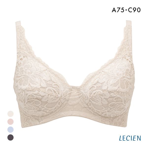 ルシアン LECIEN しゃれた やさしく支えて整える ノンワイヤーフルカップブラジャー ABC 思いやり設計