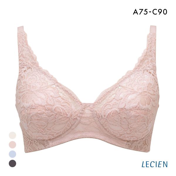 ルシアン LECIEN しゃれた やさしく支えて整える ノンワイヤーフルカップブラジャー ABC 思いやり設計