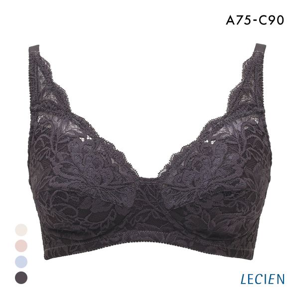ルシアン LECIEN しゃれた やさしく支えて整える ノンワイヤーフルカップブラジャー ABC 思いやり設計
