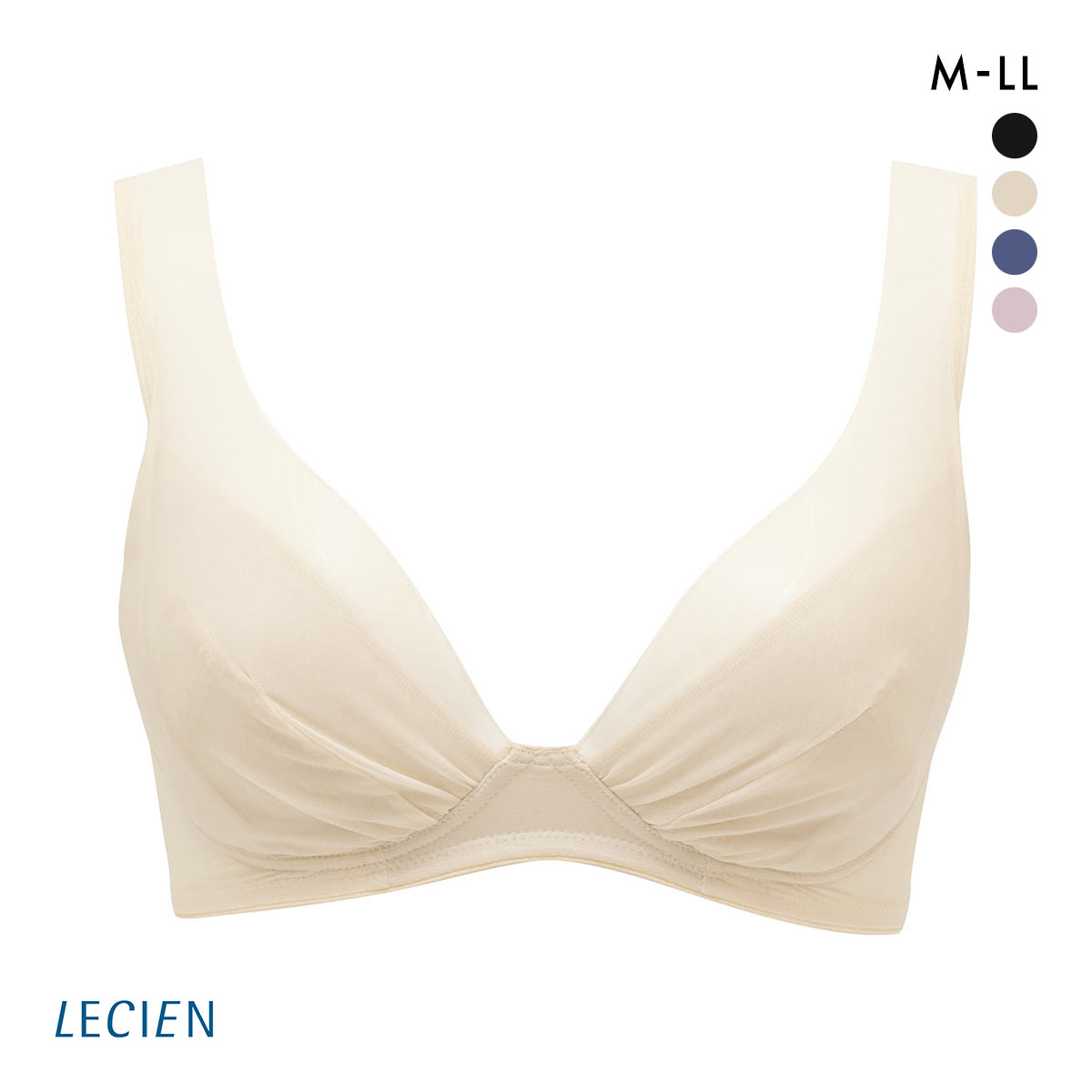 ルシアン LECIEN とにかく軽くて肩らくちん 4/5カップ ノンワイヤー ブラジャー M L LL 単品(BE-ベージュ-M)