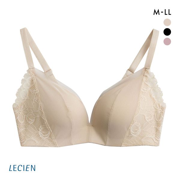 ルシアン 凸凹段差を解決 3/4カップ ノンワイヤー ブラジャー M L LL LECIEN