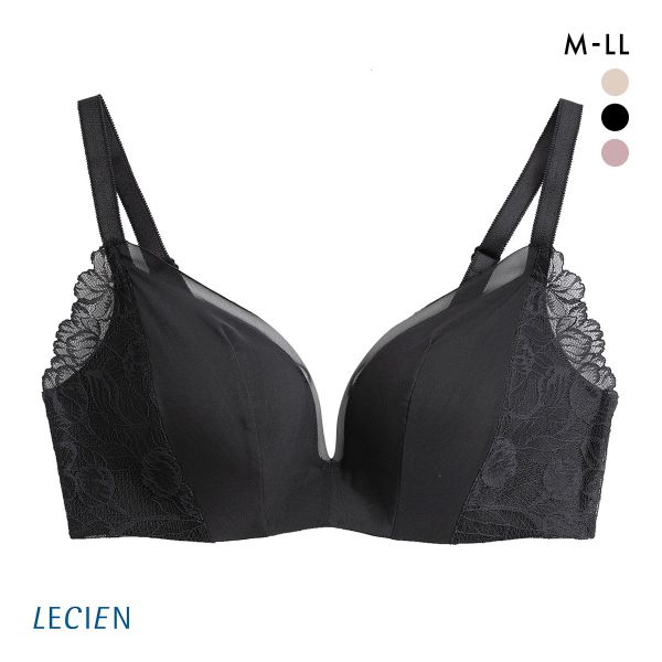 ルシアン 凸凹段差を解決 3/4カップ ノンワイヤー ブラジャー M L LL LECIEN
