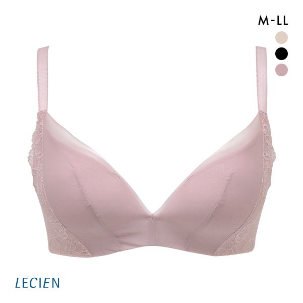 ルシアン 凸凹段差を解決 3/4カップ ノンワイヤー ブラジャー M L LL LECIEN