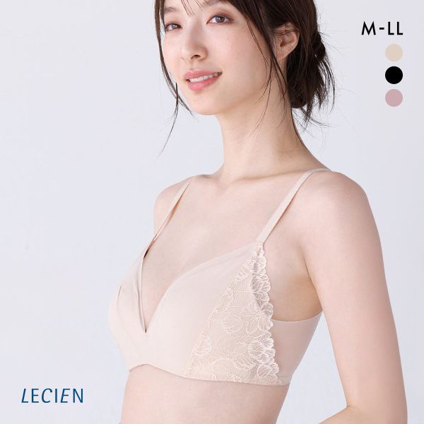 ルシアン 凸凹段差を解決 3/4カップ ノンワイヤー ブラジャー M L LL LECIEN