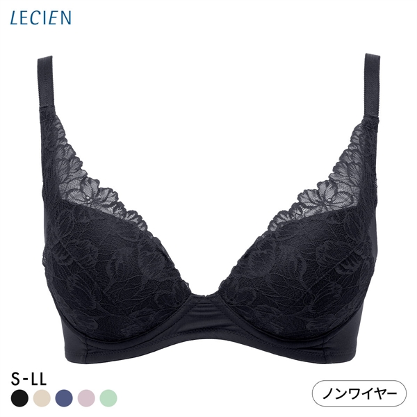 ルシアン LECIEN 下がり胸を持ち上げてふっくら丸胸  4/5カップ ノンワイヤー ブラジャー ワイヤレス S M L LL 単品