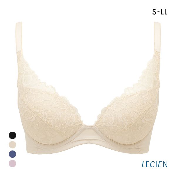 ルシアン LECIEN 下がり胸を持ち上げてふっくら丸胸  4/5カップ ノンワイヤー ブラジャー ワイヤレス S M L LL 単品