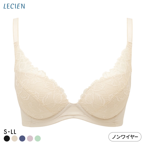 ルシアン LECIEN 下がり胸を持ち上げてふっくら丸胸  4/5カップ ノンワイヤー ブラジャー ワイヤレス S M L LL 単品