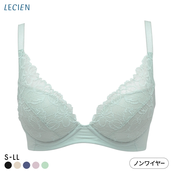 ルシアン LECIEN 下がり胸を持ち上げてふっくら丸胸  4/5カップ ノンワイヤー ブラジャー ワイヤレス S M L LL 単品