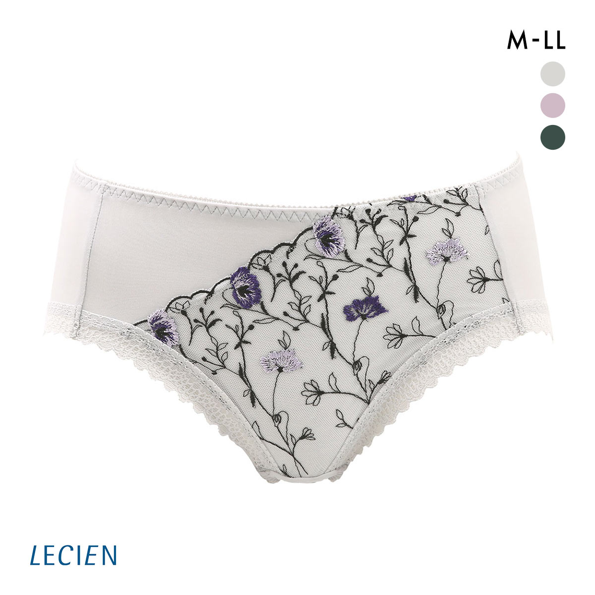 ルシアン LECIEN ふんわりUPブラ ペアショーツ ショーツ スタンダード M L LL 単品(GY-グレー-M)