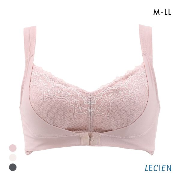 ルシアン LECIEN ナイトサポート ブラ フロントホックタイプ 就寝用 ハーフトップ ノンワイヤー ナイトブラ M L LL 単品